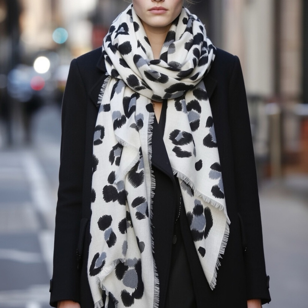 NWT Byher Animal Print Pashmina